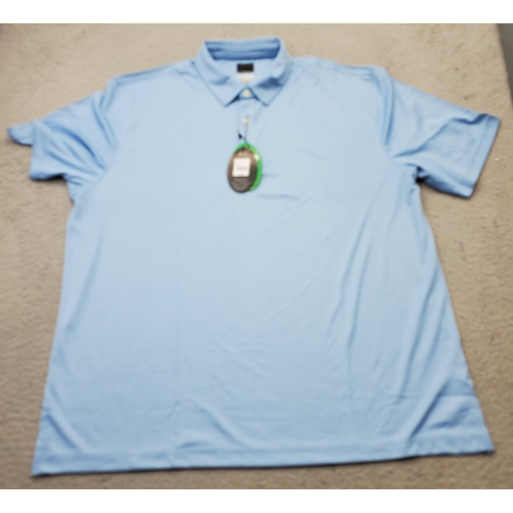 Greg Norman ML75 Golf Performance Polo Shirt Mens XXL Blue Stretch Comfort Slit